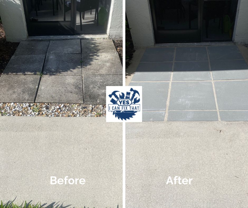 Before and after: Back patio pavers refreshed
