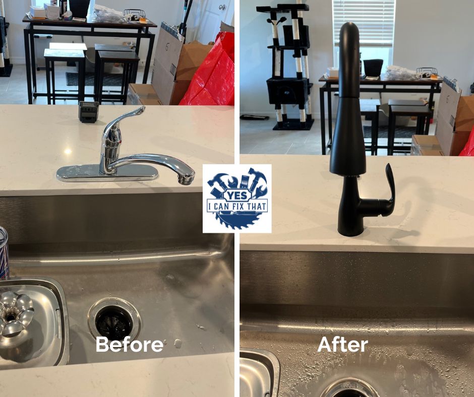 Before and after: Kitchen faucet replaced