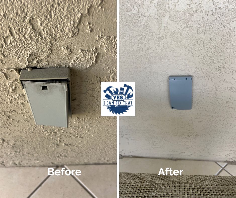 Before and after: Weathered outdoor outlet cover replaced