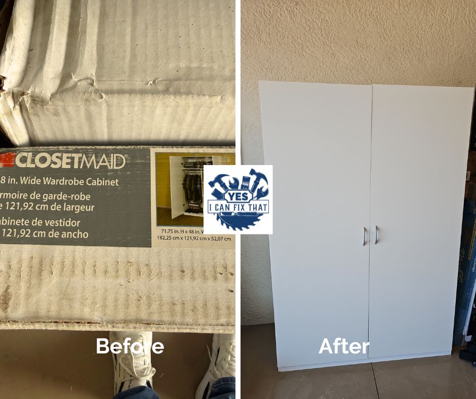 Before and after: Wardrobe cabinet assembled